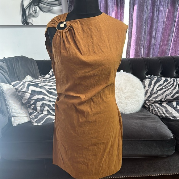 🍂🍁ZARA ELASTICIZED LINEN DRESS🍁🍂 - Picture 6 of 11